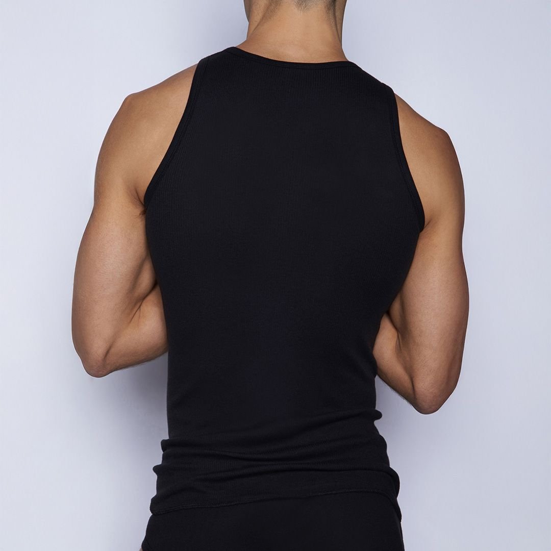 Layers Classic Ribbed Fitted Tank Black - C - IN2 New York
