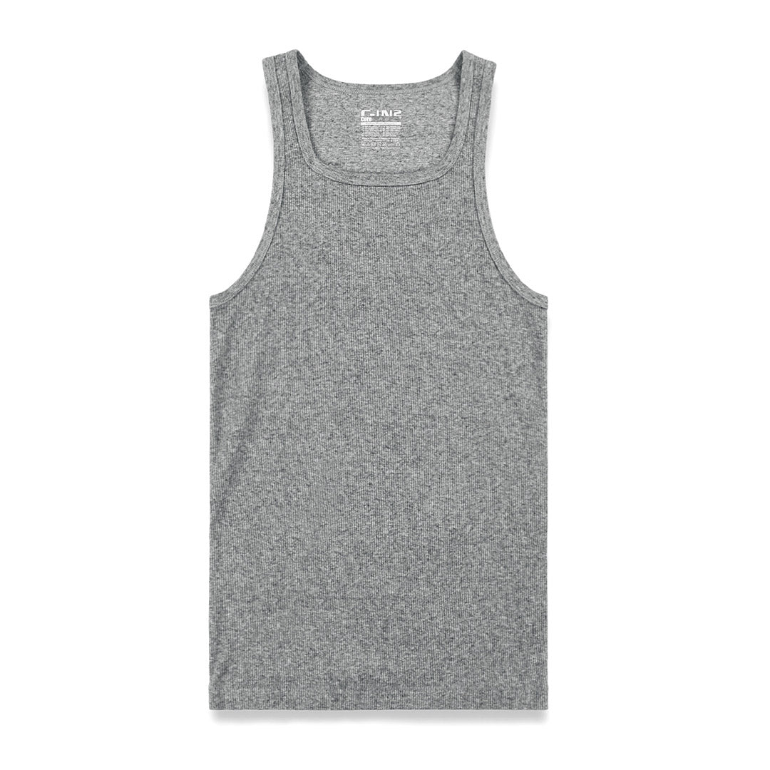 Layers Classic Ribbed Fitted Tank Grey Heather - C - IN2 New York