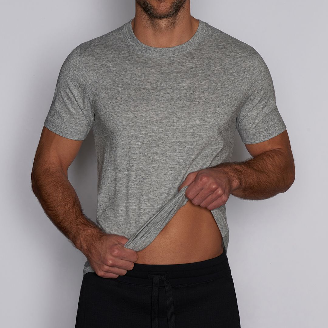 Layers Slim Crew Neck T-Shirt Grey Heather - C - IN2 New York